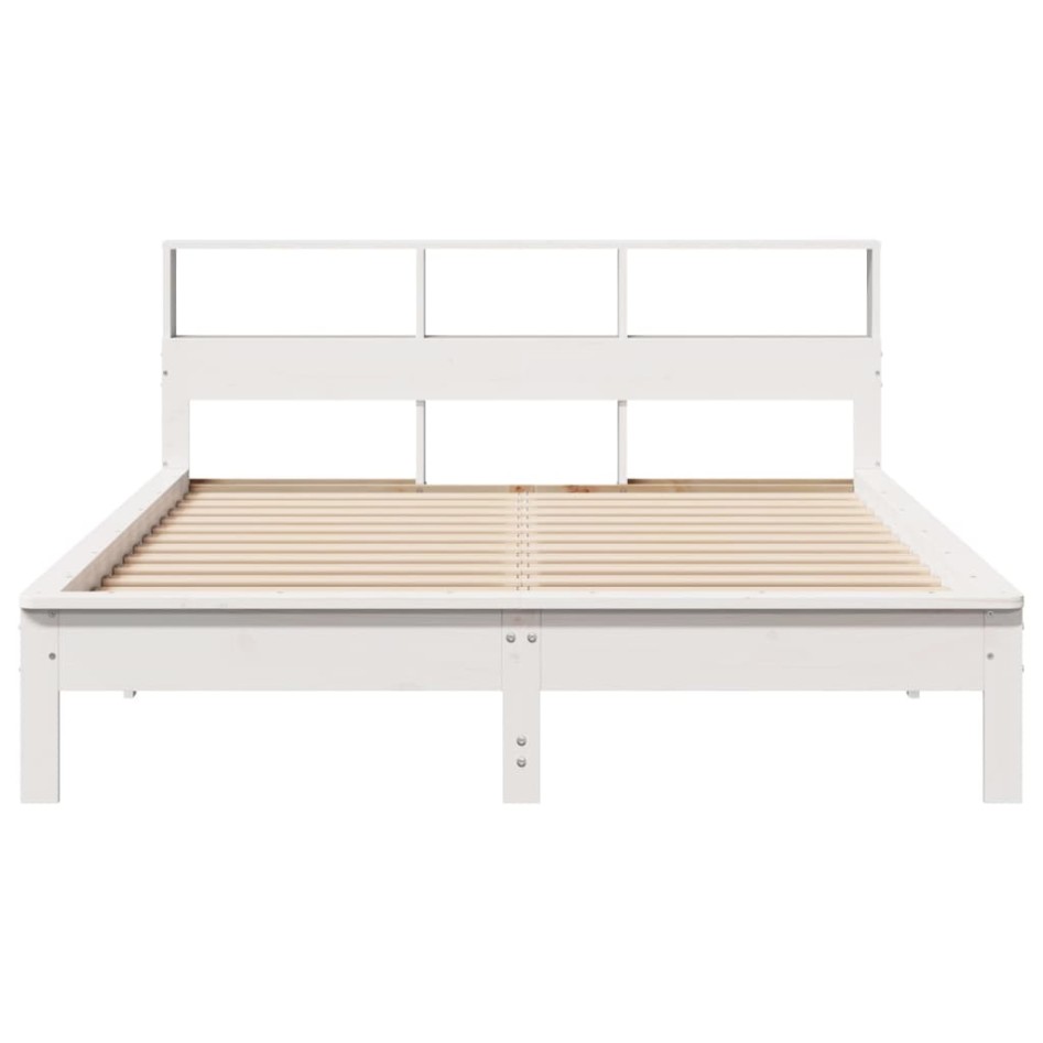 Estructura de cama sin colchón madera de pino blanco 135x190