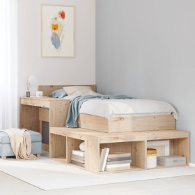 Estructura de cama sin colchón madera maciza pino 75x190
