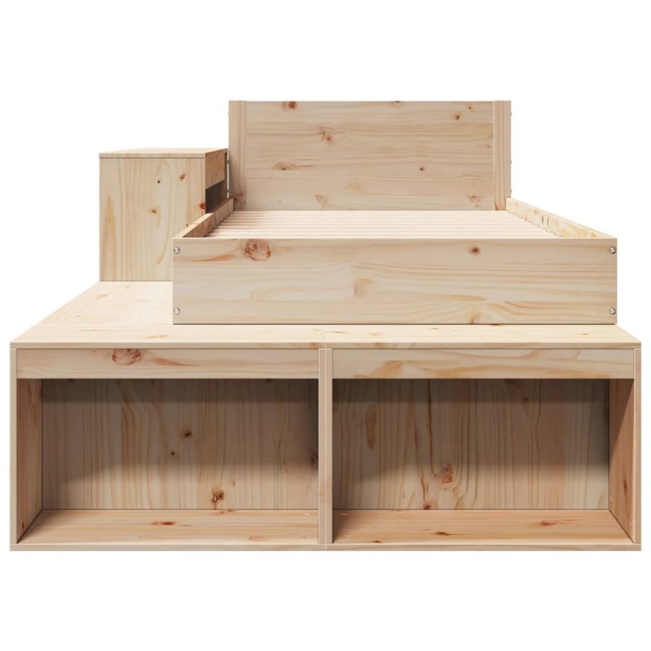 Estructura de cama sin colchón madera maciza pino 75x190