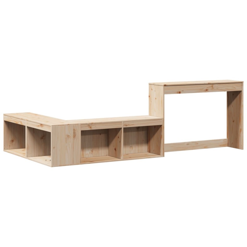 Estructura de cama sin colchón madera maciza pino 75x190