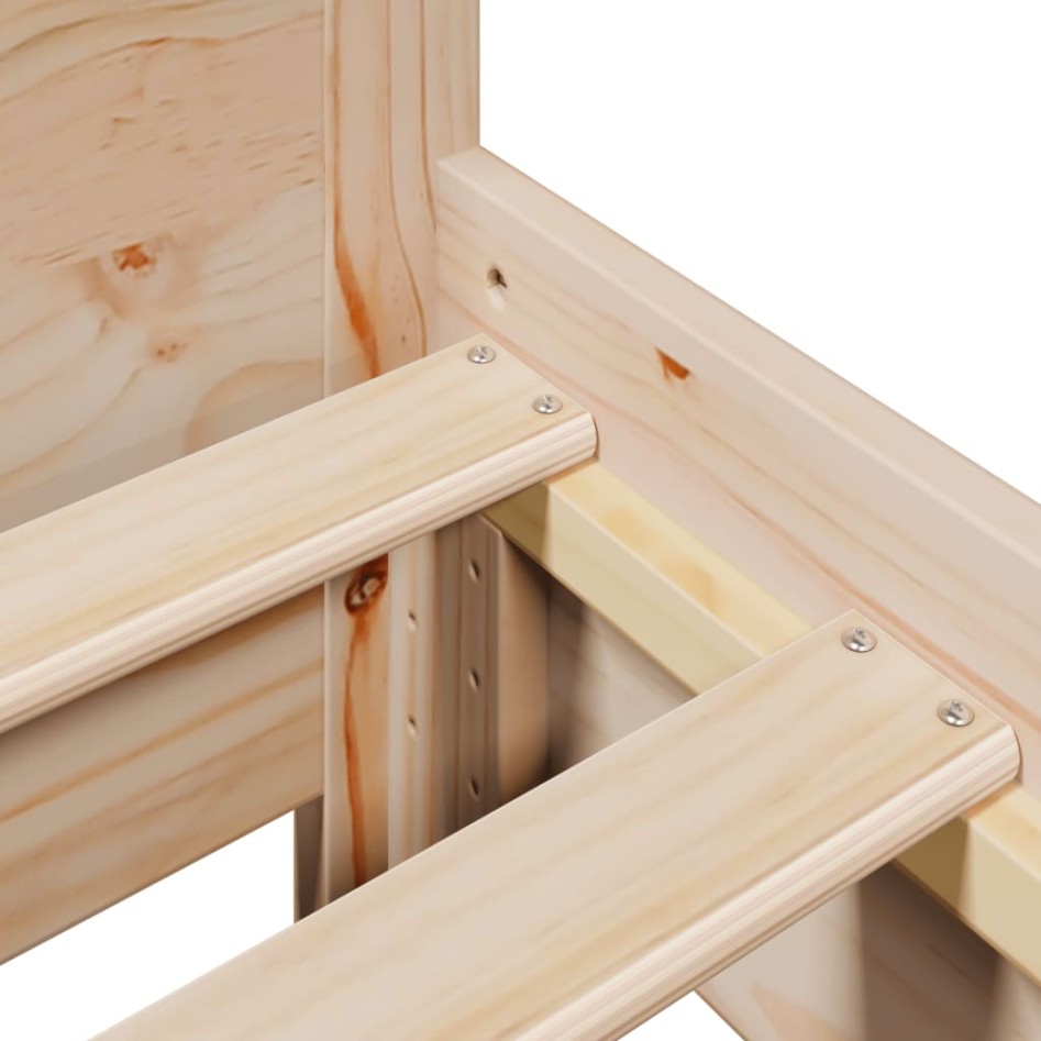 Estructura de cama sin colchón madera maciza pino 75x190