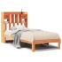 Cama con estantería sin colchón madera maciza marrón 75x190