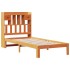 Cama con estantería sin colchón madera maciza marrón 75x190