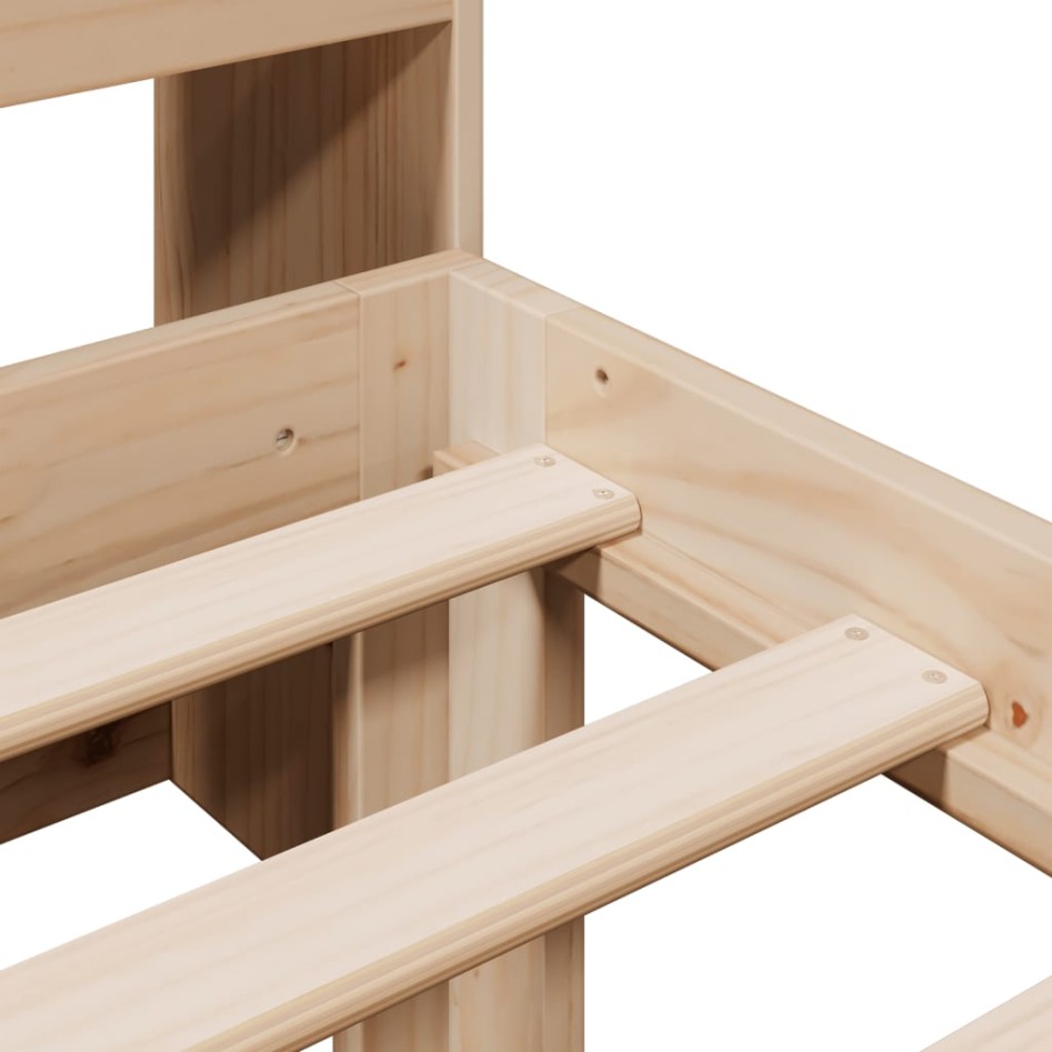 Cama con estantería sin colchón madera maciza de pino 90x200