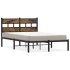Estructura de cama sin colchón metal roble ahumado 120x200