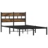 Estructura de cama sin colchón metal roble ahumado 120x200