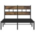 Estructura de cama sin colchón metal roble ahumado 120x200