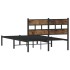 Estructura de cama sin colchón metal roble ahumado 120x200