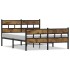 Estructura de cama sin colchón metal roble ahumado 135x190
