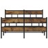 Estructura de cama sin colchón metal roble ahumado 135x190