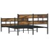 Estructura de cama sin colchón metal roble ahumado 135x190