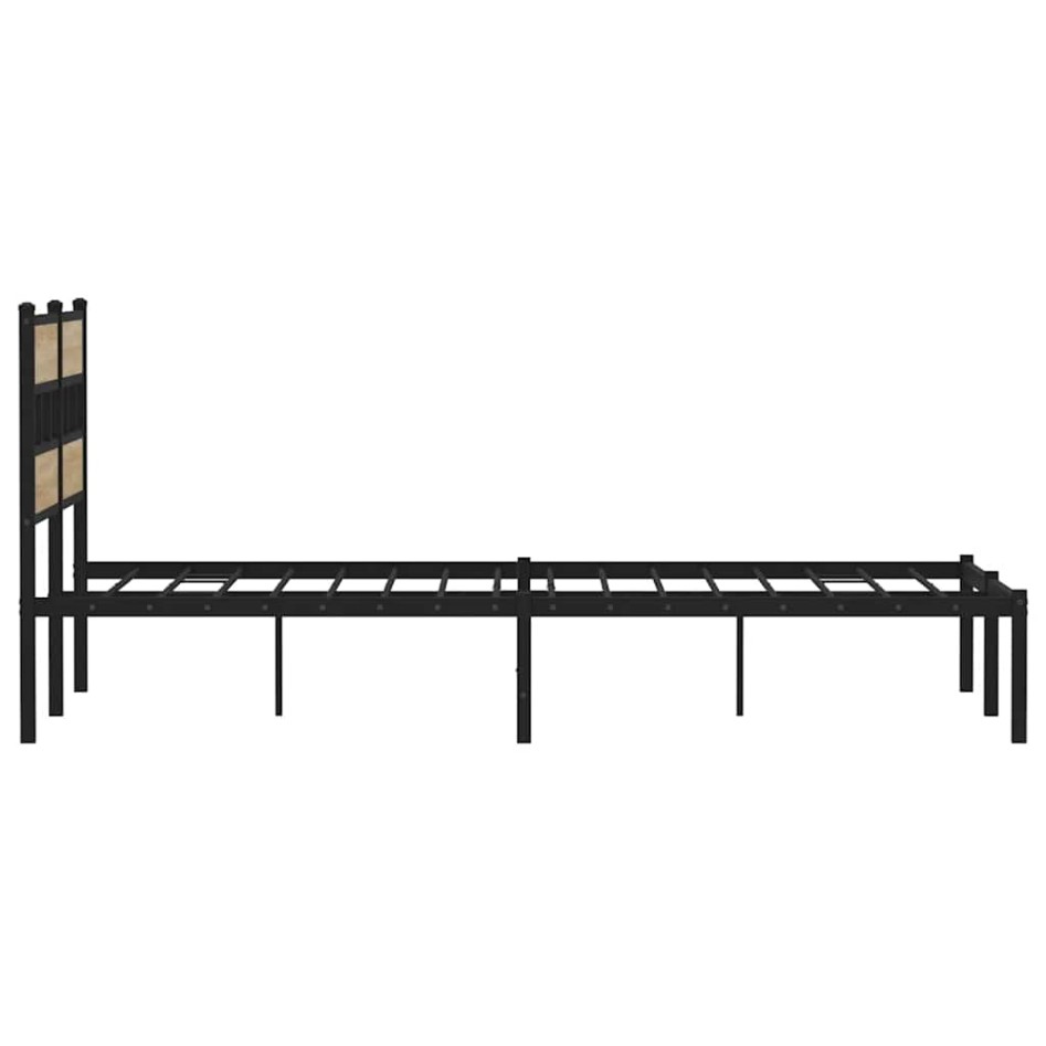 Estructura de cama sin colchón metal roble Sonoma 140x190