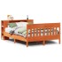 Cama con estantería sin colchón madera maciza marrón