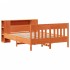 Cama con estantería sin colchón madera maciza marrón
