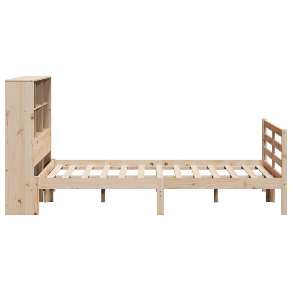 Cama con estantería sin colchón madera maciza de pino