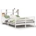Cama con estantería sin colchón madera maciza blanca 150x200