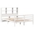 Cama con estantería sin colchón madera maciza blanca 150x200