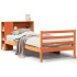 Cama con estantería sin colchón madera maciza marrón 75x190