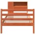 Cama con estantería sin colchón madera maciza marrón 75x190