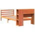 Cama con estantería sin colchón madera maciza marrón 75x190