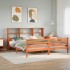 Cama con estantería sin colchón madera maciza marrón 200x200