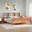 Cama con estantería sin colchón madera maciza marrón 200x200 cm