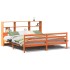 Cama con estantería sin colchón madera maciza marrón 200x200