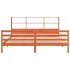 Cama con estantería sin colchón madera maciza marrón 200x200