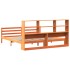 Cama con estantería sin colchón madera maciza marrón 200x200