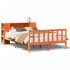 Cama con estantería sin colchón madera maciza marrón 150x200