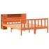 Cama con estantería sin colchón madera maciza marrón 150x200