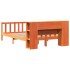 Cama con estantería sin colchón madera maciza marrón 150x200