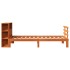 Cama con estantería sin colchón madera maciza marrón 100x200