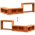 Mueble con escritorio madera maciza pino marrón 232x112x75