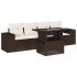 Set comedor de jardín 5 piezas y cojines ratán sintético