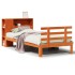 Cama con estantería sin colchón madera maciza marrón 75x190