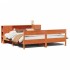 Cama con estantería sin colchón madera maciza marrón