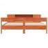 Cama con estantería sin colchón madera maciza marrón