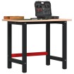 Banco de trabajo rectangular madera maciza roble 100x60x81,5 cm