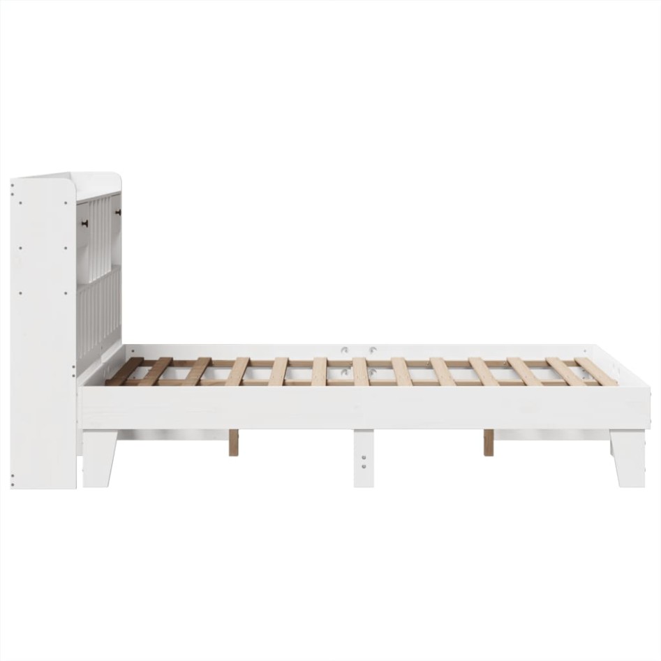 Estructura de cama sin colchón madera de pino blanco 135x190