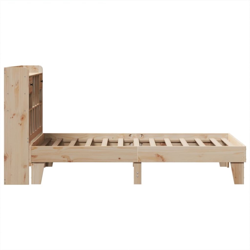 Estructura de cama sin colchón madera maciza pino 75x190