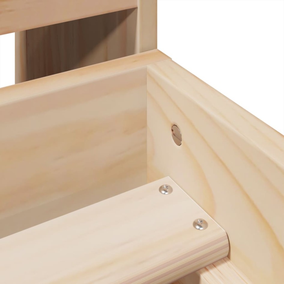 Estructura de cama sin colchón madera maciza pino 75x190