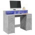 Escritorio con LED madera ingeniería gris hormigón 120x55x91