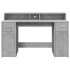 Escritorio con LED madera ingeniería gris hormigón 140x55x91