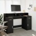 Escritorio con luz LED madera ingeniería negro 140x55x91