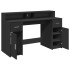 Escritorio con luz LED madera ingeniería negro 140x55x91