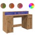 Escritorio con LED madera ingeniería roble artisian