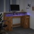 Escritorio con LED madera ingeniería roble artisian