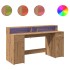 Escritorio con LED madera ingeniería roble artisian