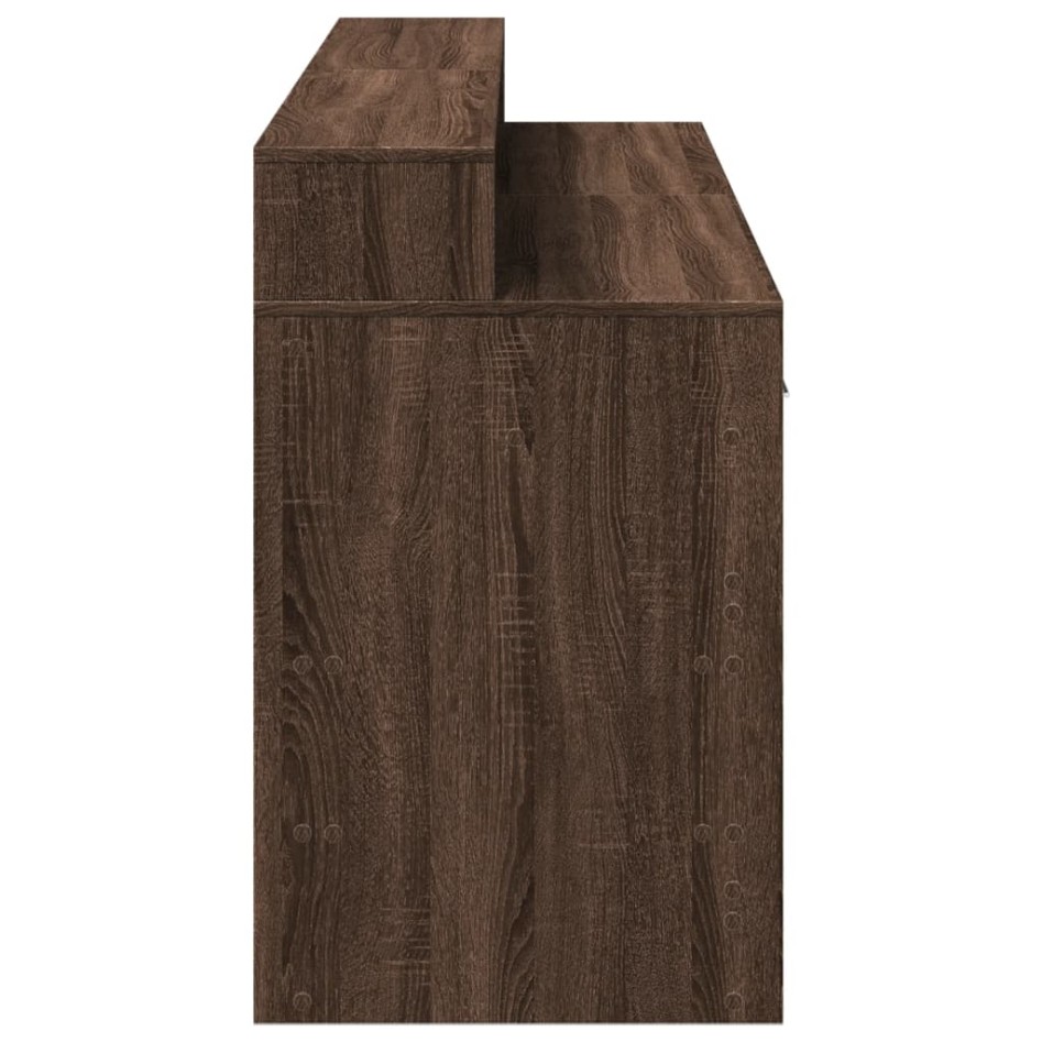 Escritorio con LED madera ingeniería marrón roble 160x55x91